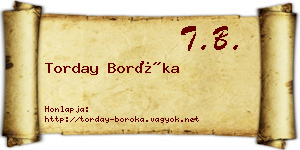 Torday Boróka névjegykártya